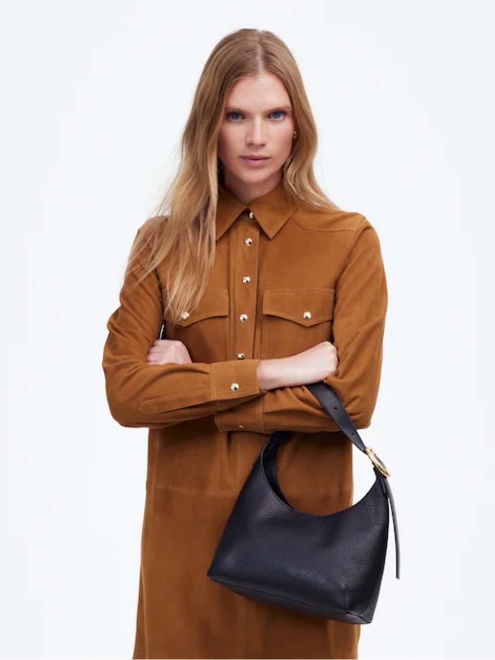 Madewell The Sculptural-Buckle Shoulder Bag in black - Picture 2 of 9